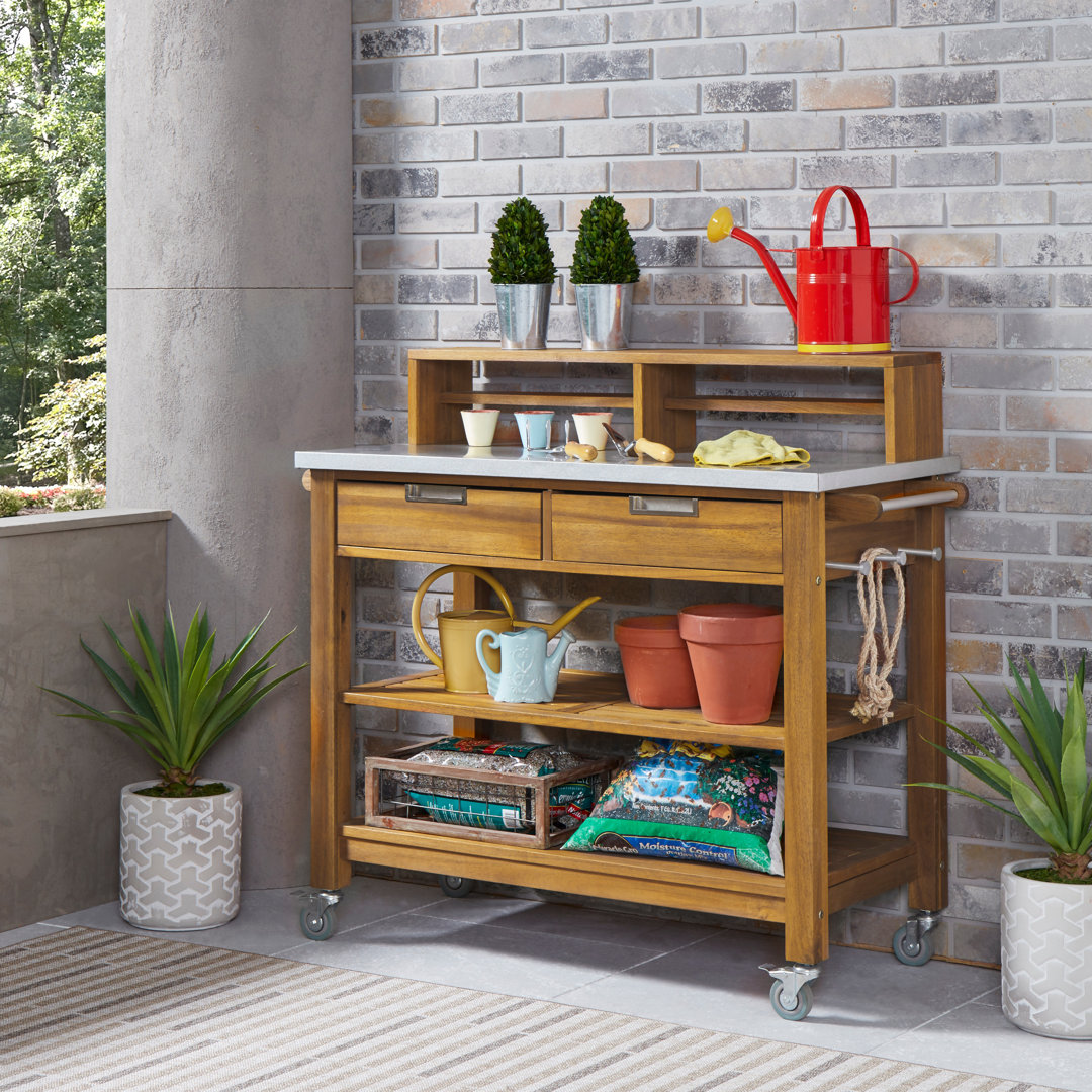 Anjenette Acacia Potting Bench